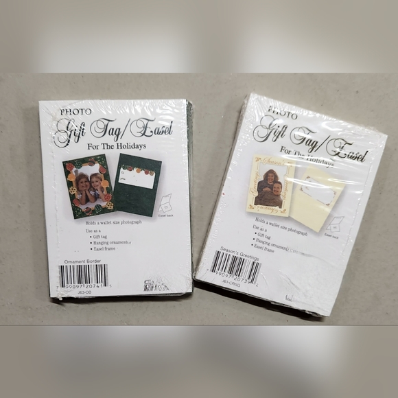 Christmas Wallet Size Photo Gift Tags/Easel Frame - 2 Packs - Picture 2 of 2